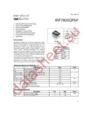 IRF7805QPBF datasheet  